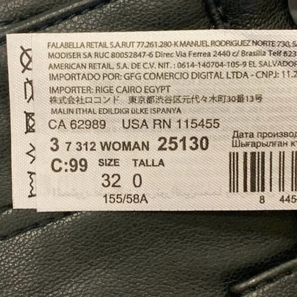 Mango MNG Women's Leather Effect High Waist Straight Pants Size 32 NWT‎ - Picture 12 of 16